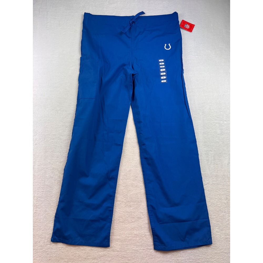 NFL Indianapolis Colts Scrub Pants Blue Drawstring Cargo Small 2191 NEW